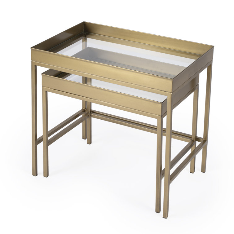 Butler Lenny 2 Piece Glass Nesting Tables | Perigold